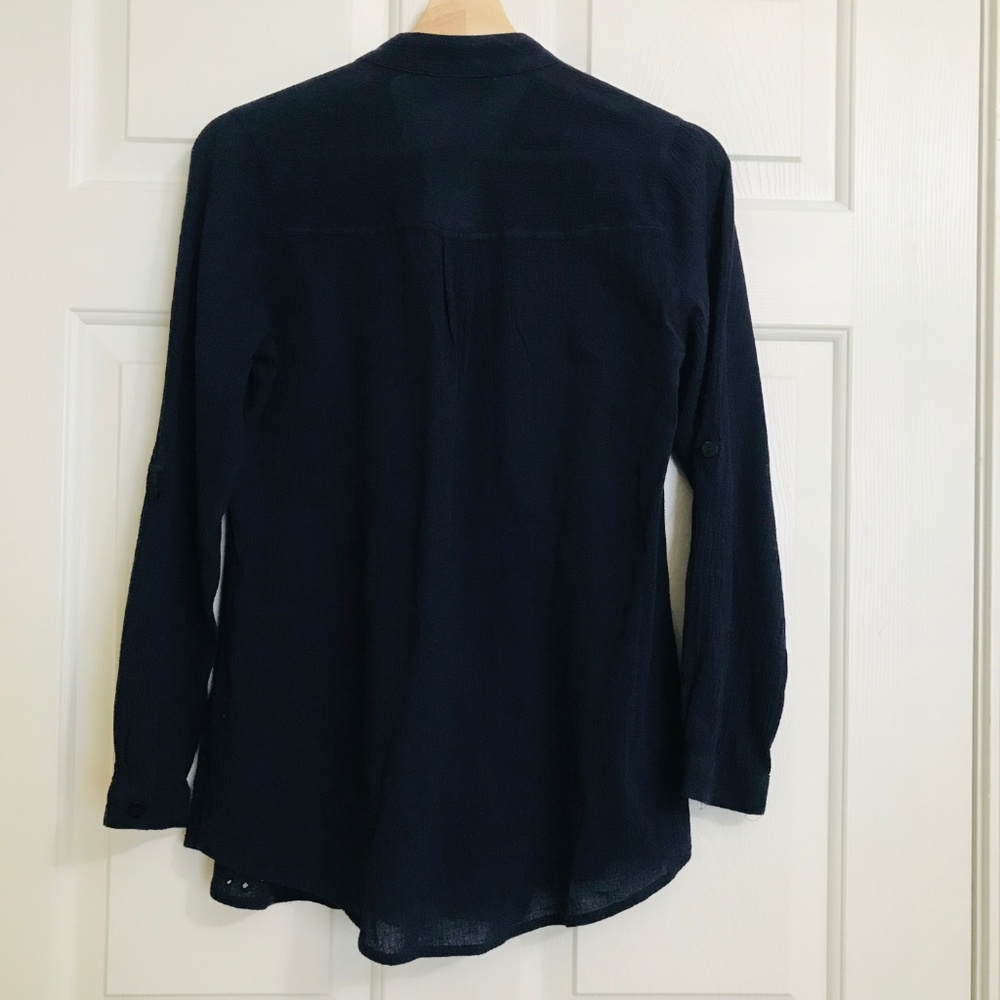 Soft Surroundings Embroidered Glam Gauze Shirt Top - Picture 3 of 8